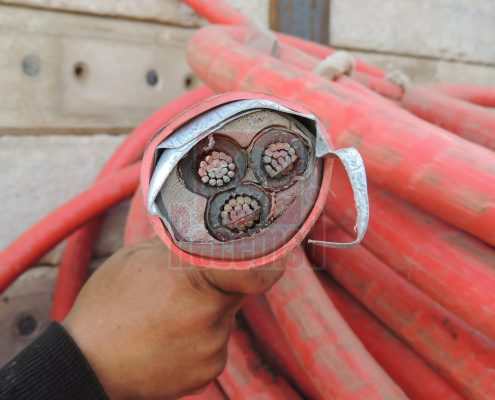 Cable de cable con pantalla de hierro para su reciclado